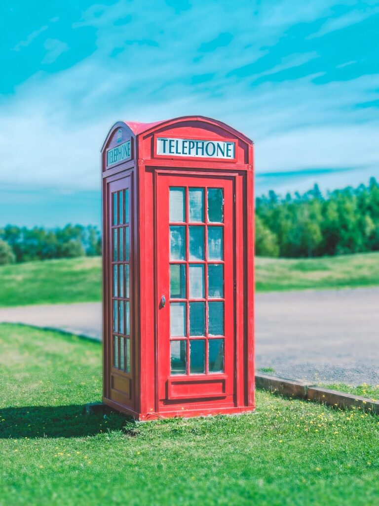 Telephone booth near road