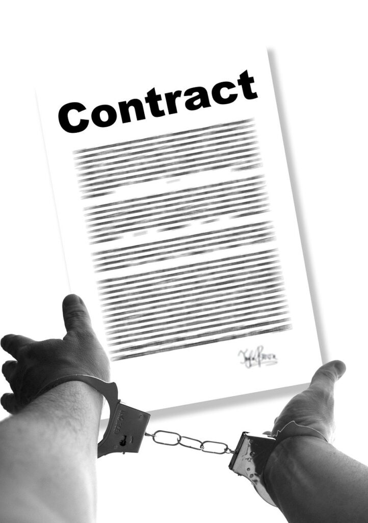 contract, hands, bound